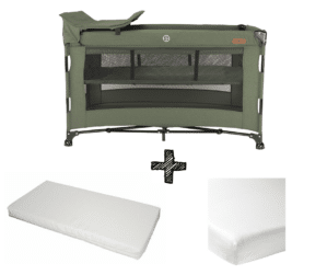 Campingbed Novi Baby® Nora Luxe Green/Black + Matras + Hoeslaken