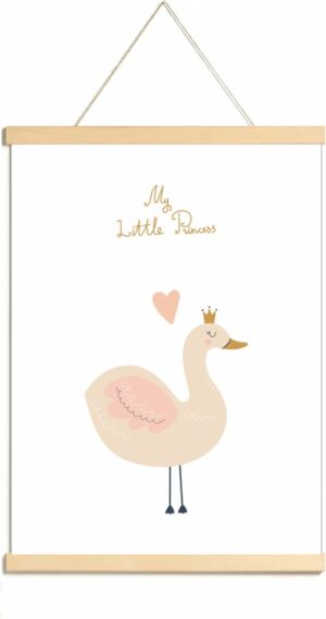 Happy Walls - Babykamer Poster Canvas - Prinses Zwaan - A3
