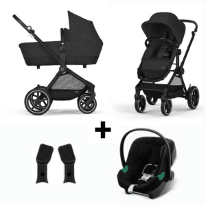 Kinderwagen Cybex Eos Lux Moon Black met Autostoel Aton B2 en Adapterset