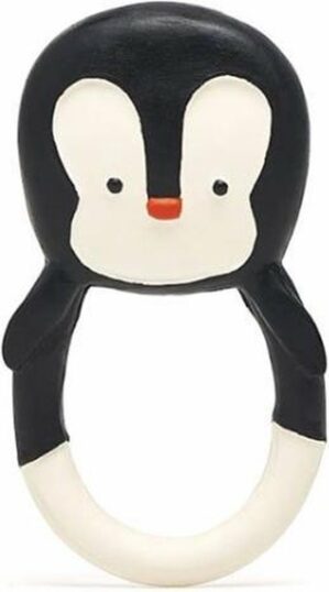 Lanco rubberen bijtring - Nui the Pinguin - zwart - wit