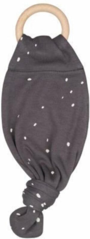 Little Indians Bijtring Dots Meisjes 16 Cm Hout/katoen Grijs