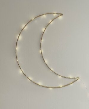 Maanlamp goud - batterij aansluiting - Babykamer - Kinderkamer - Nachtlampje - Maanlampje - 30cm