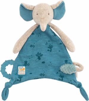 Moulin Roty - Moulin Roty Knuffeldoekje voor Fopspeen 'Sous mon Baobab' Olifant