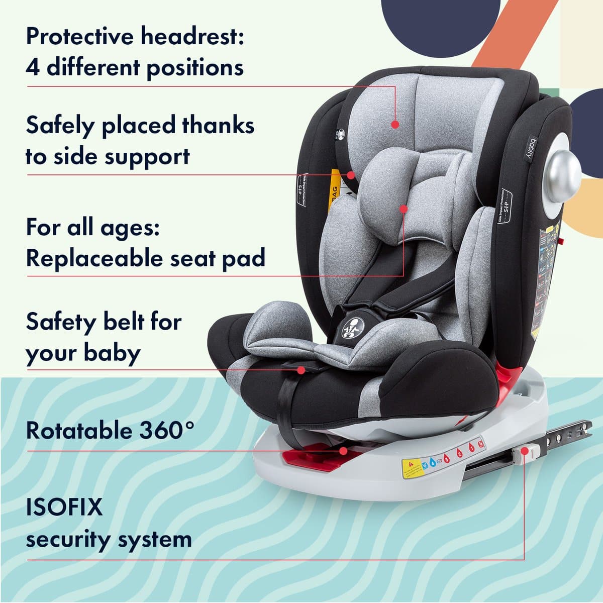 Osann Kinderautositz Sitzerhöhung Lux Isofix, ECE R129/03, für Kinder von 126 bi
