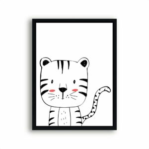 Poster Blije Kleine Tijger - Kinderkamer - Dierenposter - Babykamer / Kinderposter - Babyshower Cadeau - 30x21cm / A4 - Postercity