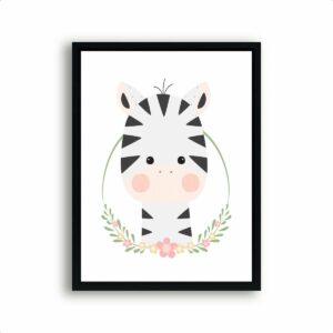 Poster Lieve Zebra - Safari Dieren - Kinderkamer - Dieren Poster - Babykamer - Kinderposter / Babyshower Cadeau - 40x30cm - PosterCity