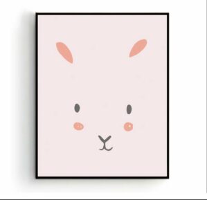 Poster Schaapje Hoofd Roze - Dieren - Kinderkamer - Dierenposter - Babykamer / Kinderposter - Babyshower Cadeau - Muurdecoratie - 30x21cm - Postercity