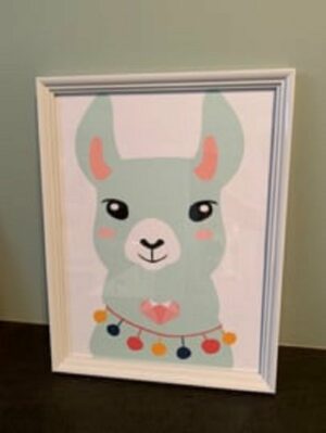 Poster lama mint groen jongen meisje slaapkamer speelkamer studio saar