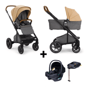 SET | Kinderwagen Nuna Mixx Next Camel + Autostoel Novi Baby Jewel All Black & Base