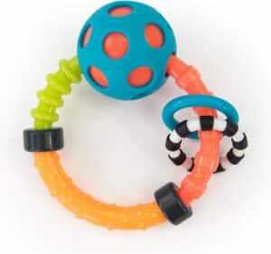 Sassy - Bijtring en rammelaar voor baby - Kleurrijk speelgoed - Bend & Flex Ring Rattle