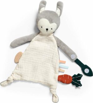 Sebra knuffeldoekje konijn Siggy - grijs