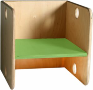 Van Dijk Toys houten kubusstoel / kinderstoel Groen - 35x35x35cm vanaf 1 jaar (Kinderopvang kwaliteit)