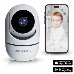 AnoStreme Pro Babyfoon met Camera en App - Full HD - Nachtvisie - Beveiligingscamera - Huisdiercamera - WiFi - Geschikt voor Apple & Android