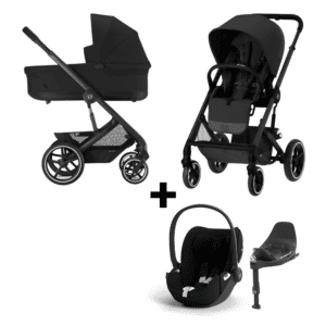 Kinderwagen Cybex Balios S Lux Moon Black/Black met Autostoel Cloud T & Base, Voetenzak & Cupholder