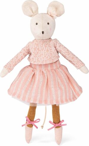 Moulin Roty Ballet Muis Knuffel Anna | Roze | 'La petite école de danse' | Speelgoed Ballerina Muis met Jurkje
